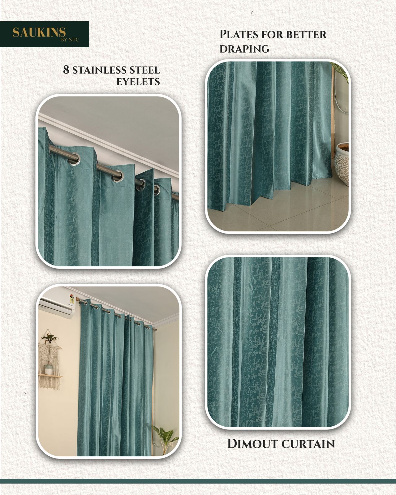 Saukins Geometry II Green Curtain