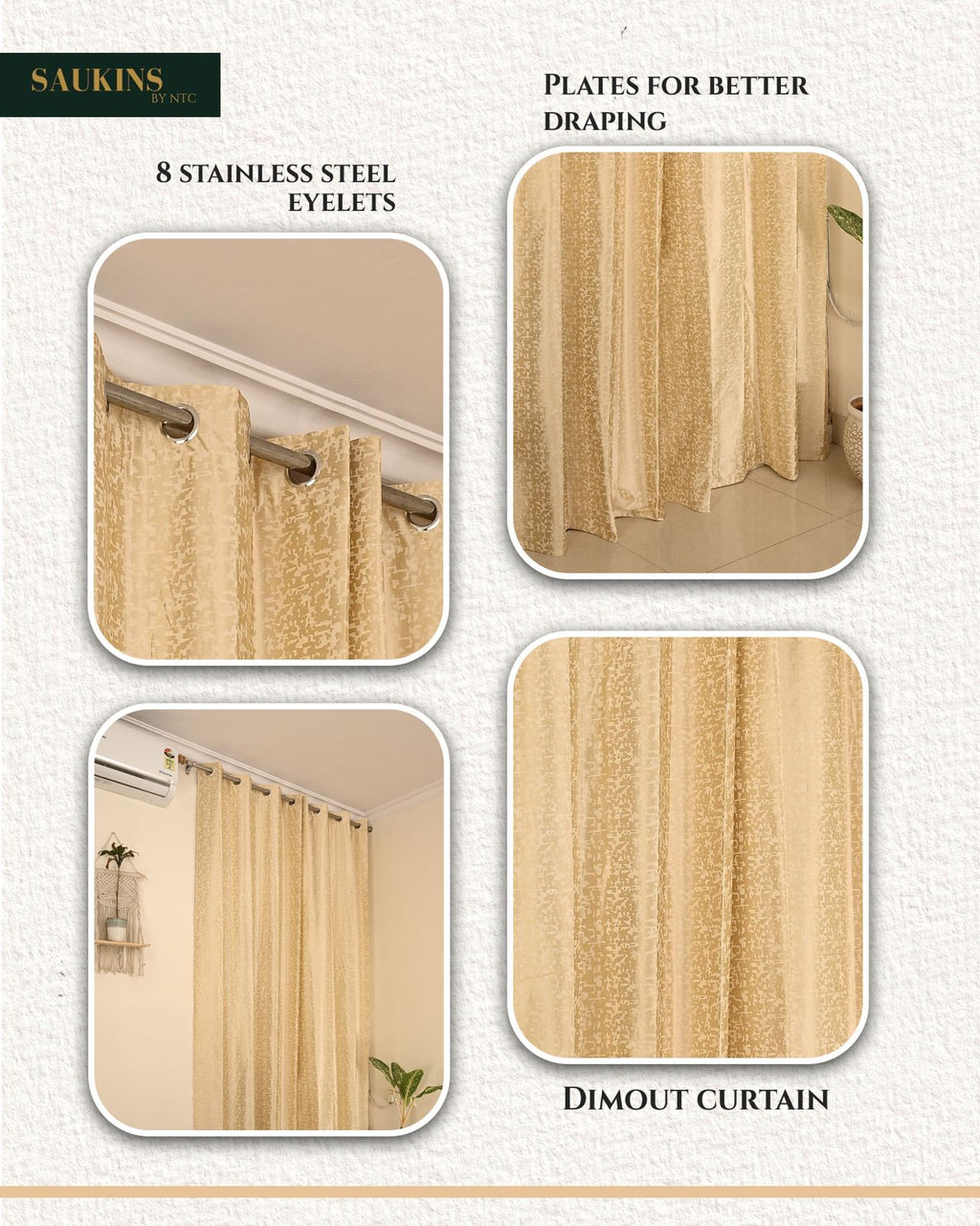 Saukins Geometry II Cream Curtain