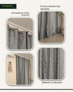 Saukins Geometry II Grey Curtain