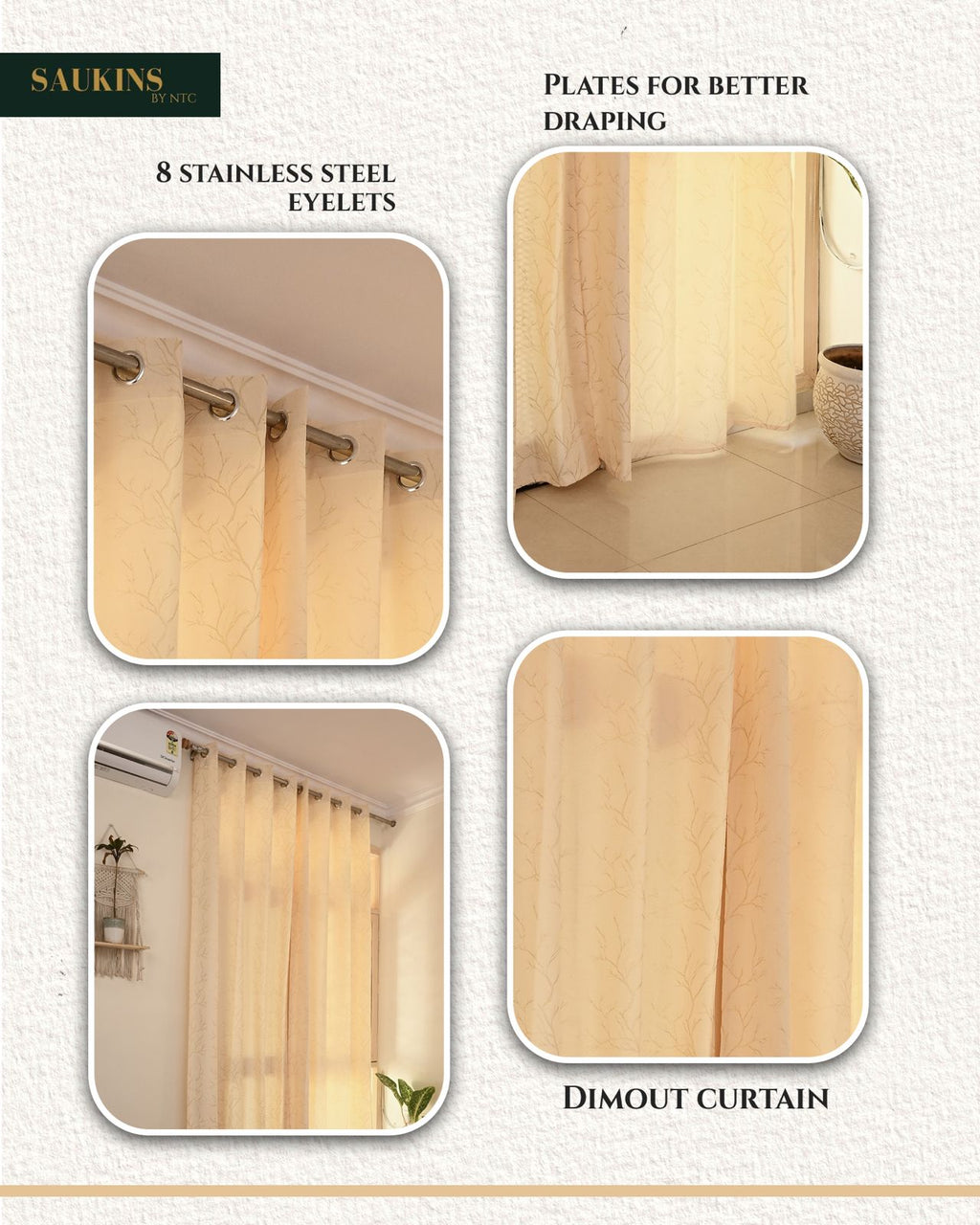 Saukins Natural III Cream Curtain
