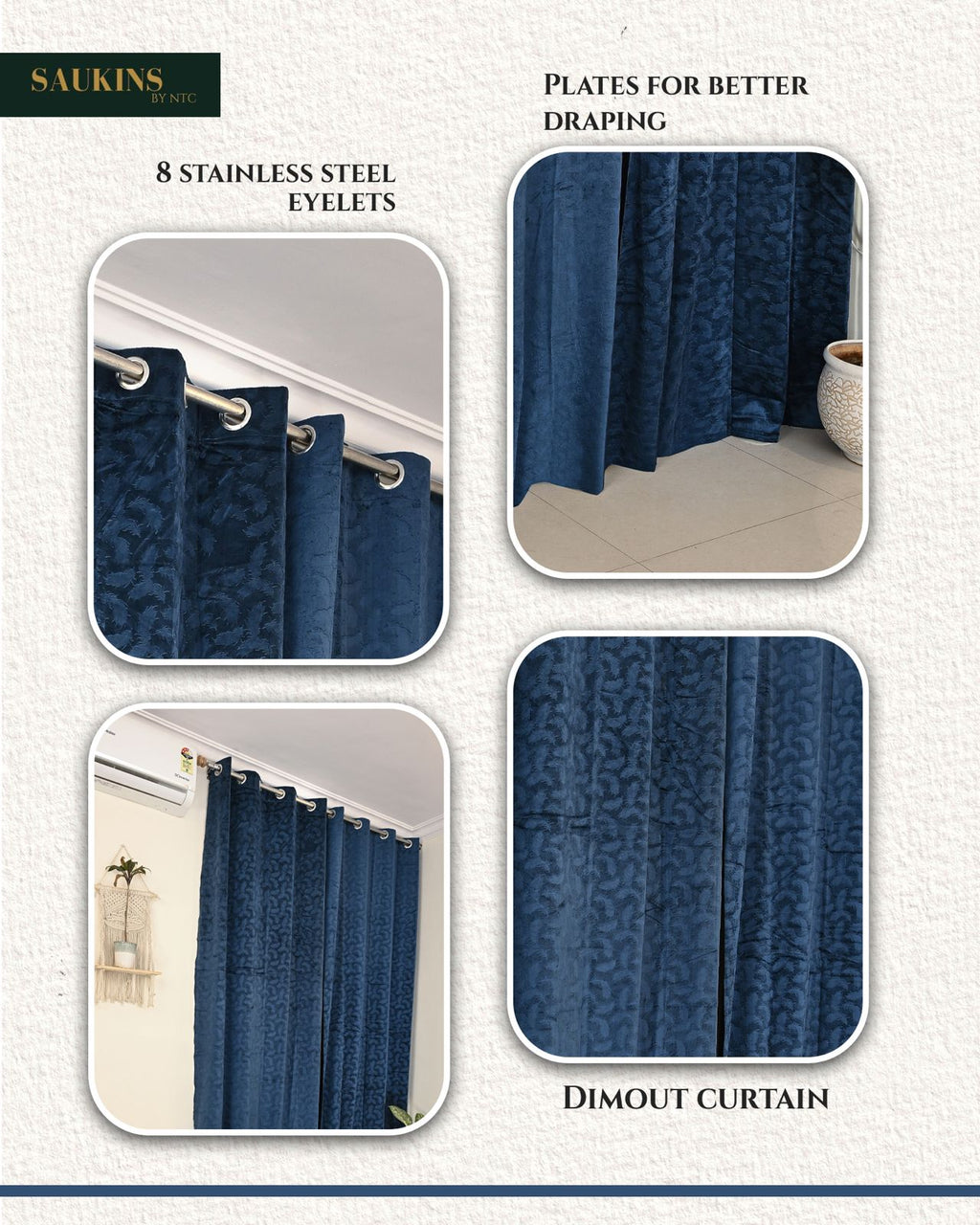Saukins Elegance II Blue Curtain