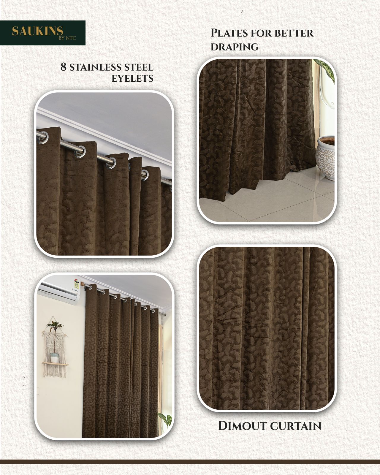 Saukins Elegance II Brown Curtain
