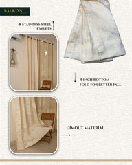 Saukins Natural V Cream Curtain