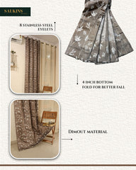 Saukins Natural V Brown Curtain