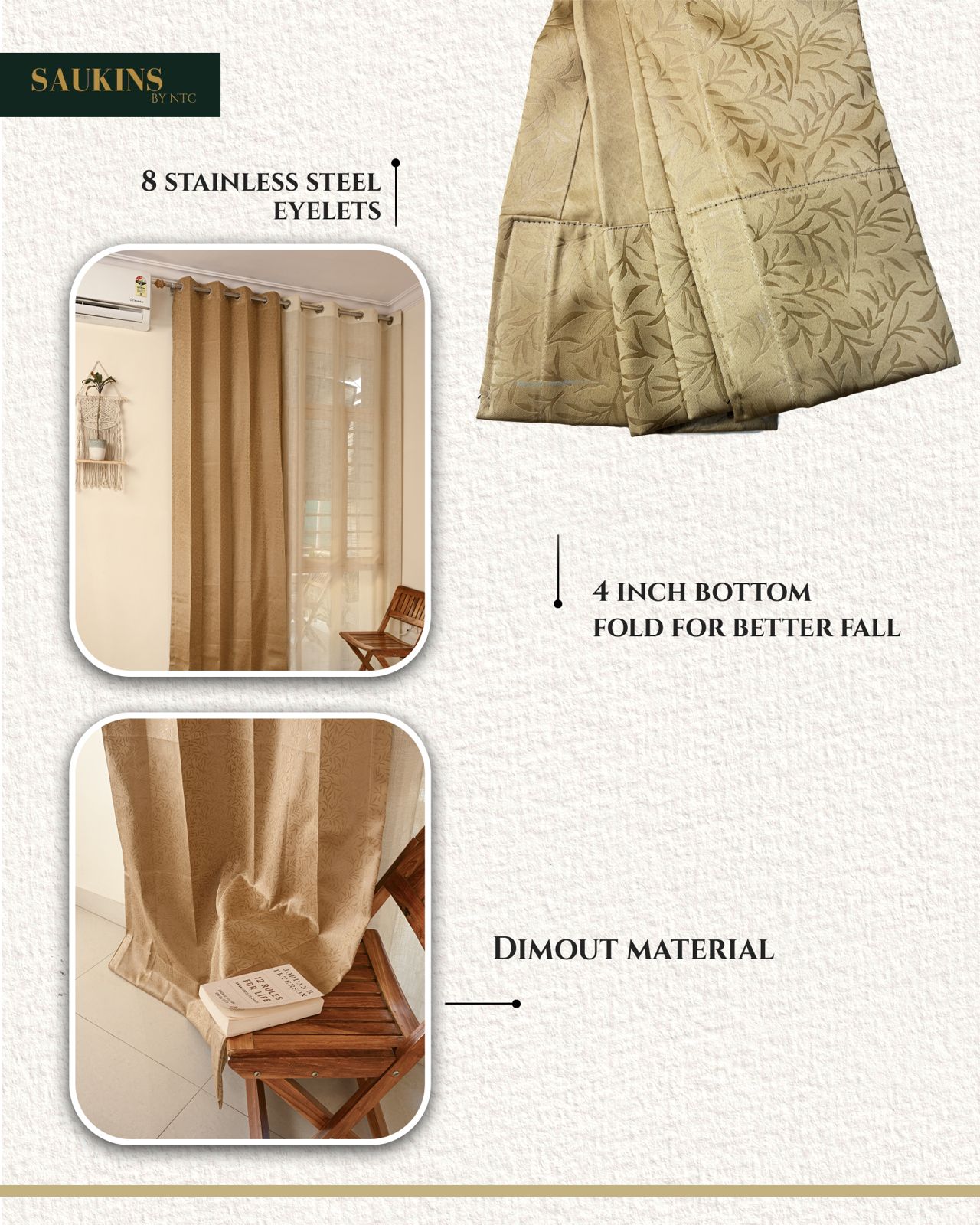 Saukins Natural II Golden Curtain