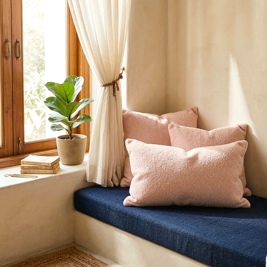 Boucle Light Pink Cushion Covers Pack of 2