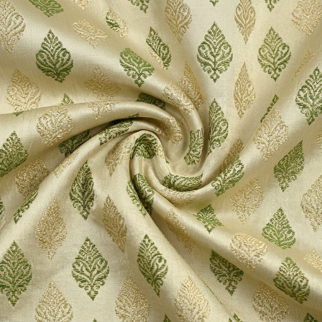 Green Damas Pattern Curtain Dimout Curtain