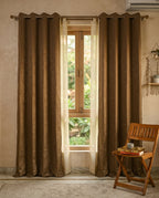 Plain Brown Curtain 50% Blackout Curtain