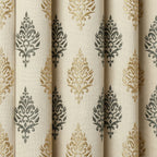 Grey Damas Pattern Curtain Dimout Curtain