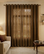 Plain Brown Curtain 50% Blackout Curtain