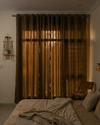 Plain Brown Curtain 50% Blackout Curtain
