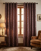 Leaf Pattern Vine Golden Foiling Details  80% Blackout curtain