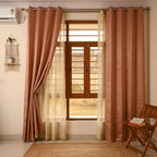 Line Pattern Pink Curtain 80% Blackout Curtain