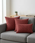 Dark Pink Checks Design Cushion Cover pack of 2