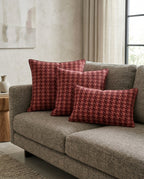Dark Pink Checks Design Cushion Cover pack of 2