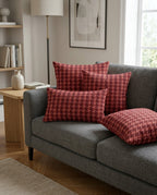 Dark Pink Checks Design Cushion Cover pack of 2