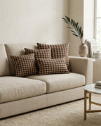 Brown Checks Design Cushion Cover pack of 2