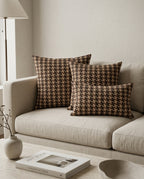 Brown Checks Design Cushion Cover pack of 2