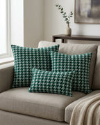 Green Checks Design Cushion Cover pack of 2