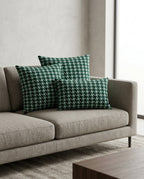 Green Checks Design Cushion Cover pack of 2