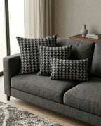 Grey Checks Design Cushion Cover pack of 2