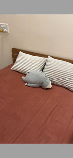 Influencers choice White Fur Stripped cushion pillow covers