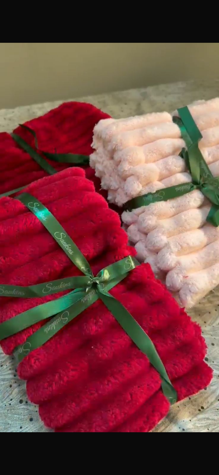 Influencers choice Red Pink Combo Fur Stripped cushion covers