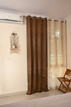 Saukins Geometry I Brown Curtain